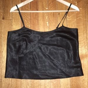 Silky black vintage crop top.